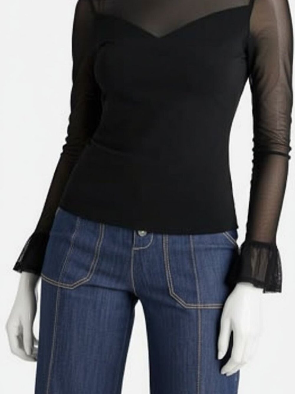 Cinq a Sept Women's Black Lucy Super-Stretch Top Size XS